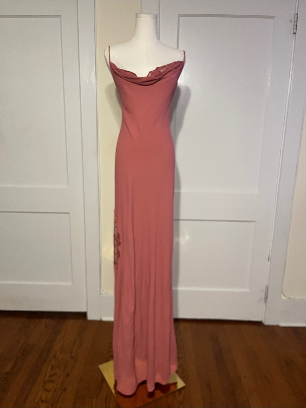 GHOST London Rose Slip Gown – Bare-Back Drama & Sheer Floral Lace
